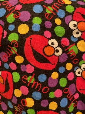 Elmo Flannel Blanket Quilt Fabric 2005 Sesame Workshop 30”  x 45” Polka Dots - Image 1 of 3
