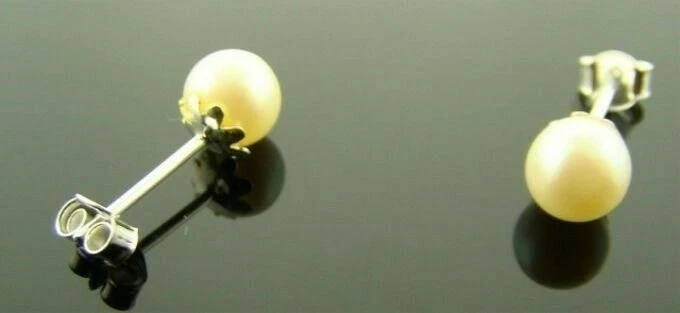 PENDIENTES STUD PLATA ESTERLINA BOLA REDONDA 6mm V938 Foto 1 de 1