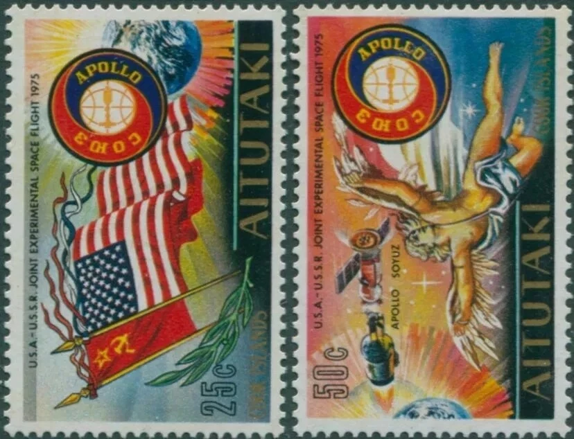 Aitutaki 1975 SG148-149 Apollo Soyuz Space set MLH - Image 1 of 1