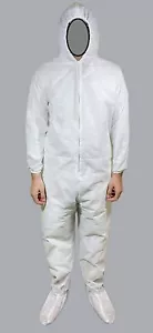 Einweg Overalls Overall Kapuze Maler Schutz Anzug (Weiß) - Bild 1 von 1