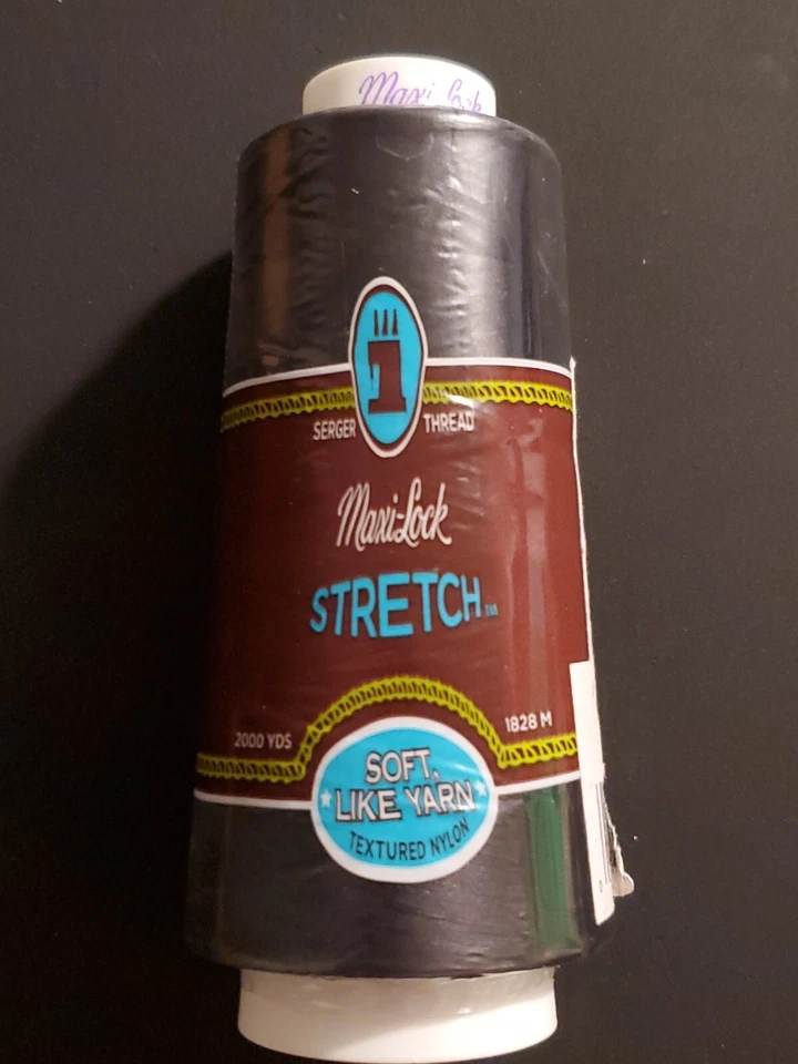 Maxi-Lock Stretch Serger Cone Thread 2,000yd Black 036771745598 - Image 1 of 1