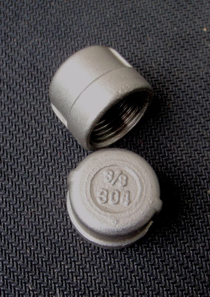 2PACK STAINLESS STEEL END CAP 3/8" NPT PIPE EC-037 - Image 1 of 1