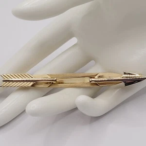 Anson Long Arrow Archery Themed Gold Tone Vintage Tie Clip Bar Clasp - Picture 1 of 6