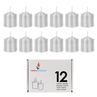 Mega velas - velas votivas de 10 horas sin perfume - plateadas, juego de 12 CGB068-SV Foto 1 de 2