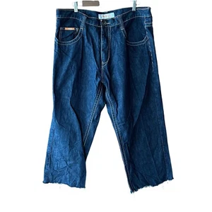 Miskeen Jeans Mens 38 Blue Baggy Skater Embroidered Pocket Streetwear - Picture 1 of 13