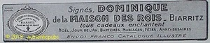 PUBLICITE CHOCOLAT DOMINIQUE BIARRITZ MAISON DES ROIS MARIAGE DE 1924 FRENCH AD - Imagen 1 de 1