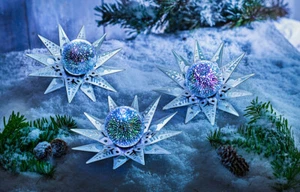 LED-Bodenleuchten *Star Emotion* im 3er-Set | Sternenform mit Leuchtkugeln - Bild 1 von 3