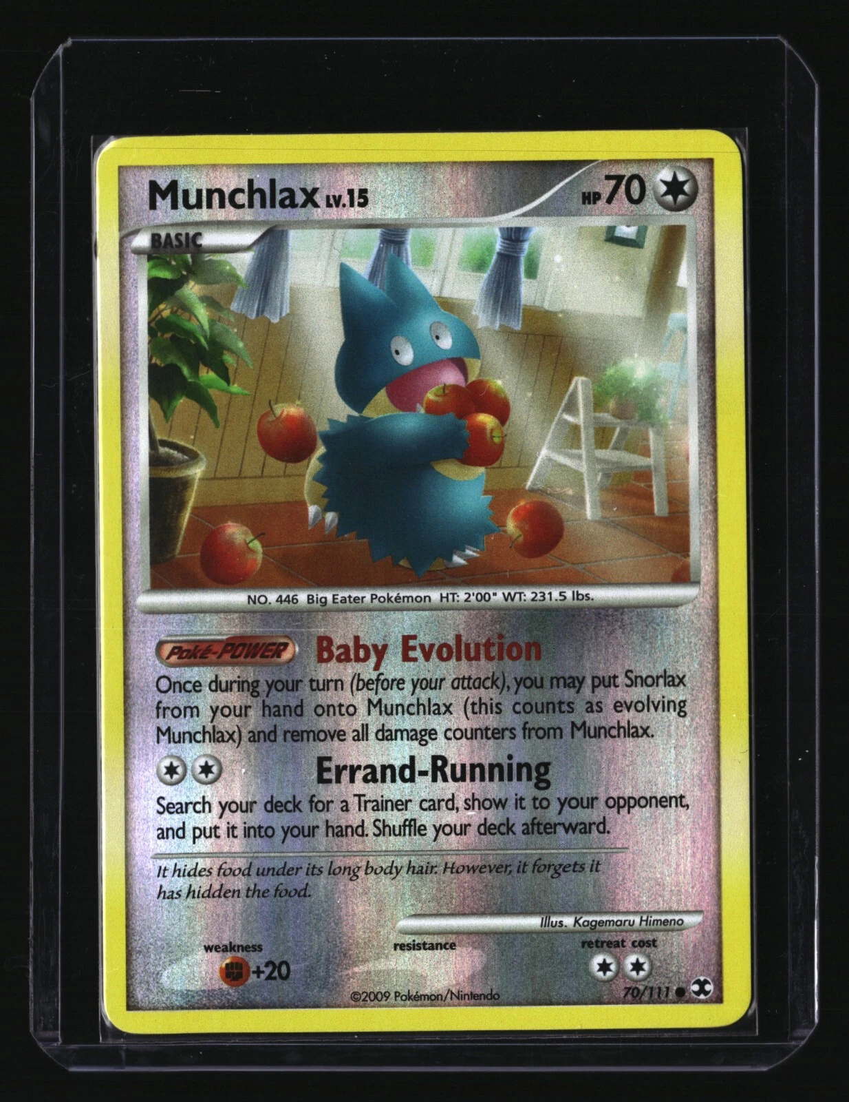 Pokemon MUNCHLAX 70/111 Reverse Holo (2009 Rising Rivals) LP/Light Play