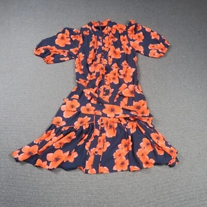 Review Womens A-Line Dress 6(AU) or 2XS Floral Belted Puff Sleeve Fit & Flare - Picture 1 of 9