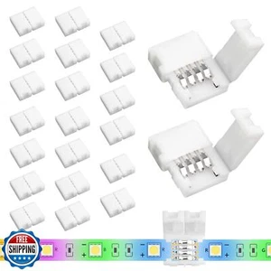 20PCS 4-Pin 10mm LED Strip Lights Connectors - Solderless, Extendable Termina - Picture 1 of 5