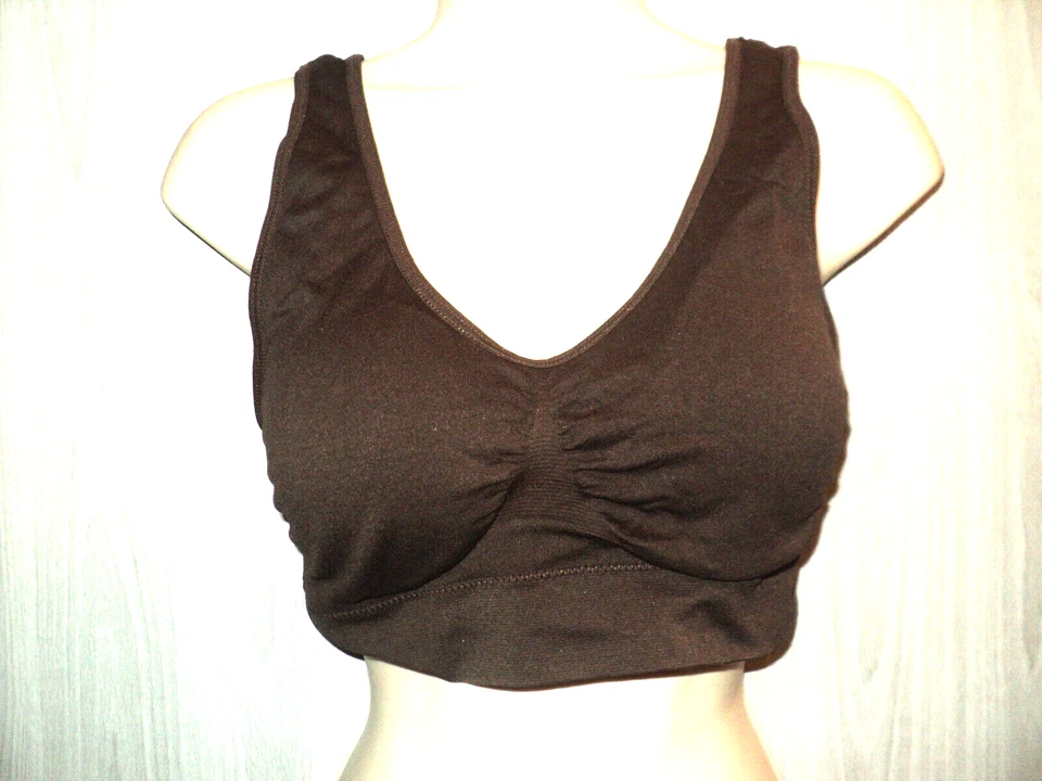 NEW Coobie Bra Sports Comfort Mastectomy Plus Pads Brown Sz XL (Runs Smaller) — 第 1/3 张图片