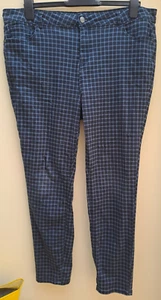 WOMEN'S BLUE SQUARE PATTERN SKINNY JEANS - DENIM BY TU - SIZE 18R - STRETCH - Picture 1 of 1
