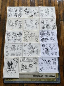33 Vintage 70s 80s Spaulding & Rogers Tattoo Flash Sheets Dragon Snake Reaper - Picture 1 of 14