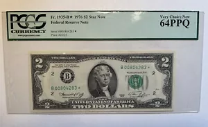 Fr. 1935 - B* 1976 $2 FRN New York STAR Note PCGS 64 Serial # B00804283* - Picture 1 of 2