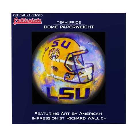 LSU Tigers Glass Domed Paperweight [NEW] NCAA Desk Office Paper Weight Cover