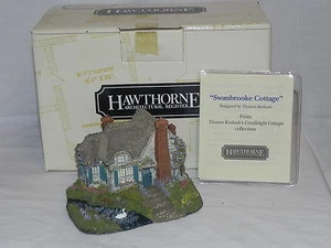 Thomas Kinkade's Candlelight Cottages "Swanbrooke Cottage" 78153 With COA & Box - Picture 1 of 12