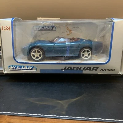 WELLY 94211030 1:24 SCALE JAGUAR XK180 DARK TOURQUISE MINT BOXED - Box Wear - Image 1 of 4
