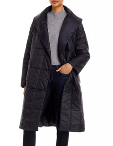 Nuevo con etiquetas Eileen Fisher Eggshell Nylon Reversible Chal Edredón Abrigo acolchado Negro XL 448 - Imagen 1 de 6