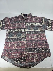 Stanley Blacker Button Up Shirt Men's Size XL Short Sleeve 100% Cotton Hawaiian - Picture 1 of 7