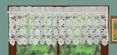 Cenefa cortina cocina encaje tejido girasol ropa de cama creativa, 24" niveles marfil  Foto 1 de 3