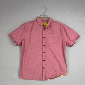 Descendant of Thieves Shirt Mens Medium Red Houndstooth Preppy NYC Limited - Picture 1 of 16