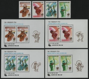 Korea 1987 - Mi-Nr. 1541-1544 & Block 537-540 ** - MNH - Olympia Seoul - Imagen 1 de 1