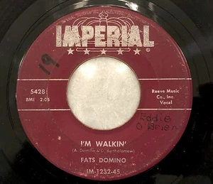 FATS DOMINO~45rpm "I'M WALKIN'" "I'M IN THE MOOD FOR LOVE" IMPERIAL 5428  7” - Picture 1 of 4