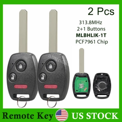 2 Replacement for 2009 2010 2011 2012 2013 Honda Fit Key Fob Remote MLBHLIK-1T - Image 1 of 4