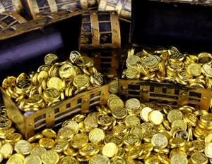 [LF] 1:6 Scale Action Figure Treasure Box Golden Coins Scene Props Decoration  - Picture 1 of 14
