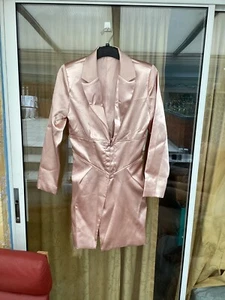 shein plunge v neck satin corset blazer dress size 12/14 - Picture 1 of 2