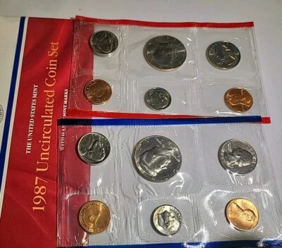 1987 Mint Set both Philadelphia and Denver, Cover on all Rough as Pictured - Image 1 of 4