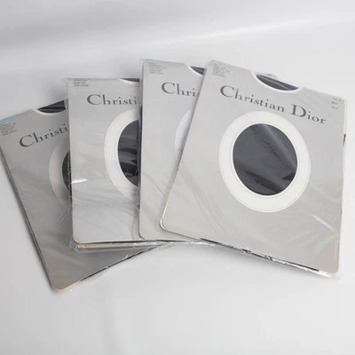 Pantimedias Christian Dior Vintage Azul Marino Talla 4 4417 Control Top Transparente Demi Toe Foto 1 de 4