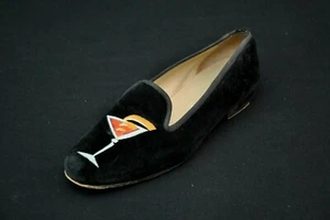 Stubbs & Wootton Martini Black Velvet Slipper Women's 8.5 Shoes  - Picture 1 of 6