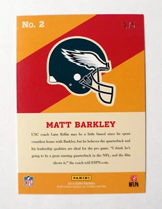 2/5 Matt Barkley Jersey # RC 2013 Score Hot Rookies Showcase USC Trojans Eagles - Picture 1 of 2