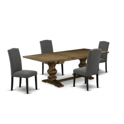 5 Piece Dining Set Includes a Rectangle Dining Room Table with Removable... - Image 1 of 4