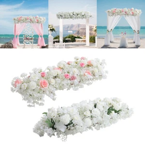 Artificial Hydrangea Garland Wedding Arch Top Rose Flower Row Table Centrepieces - Picture 1 of 14