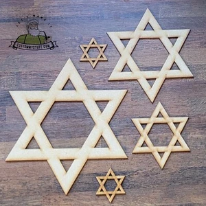 Wooden Large Star Of David Craft Shape 10-60cm MDF Embellishment Decoration - Picture 1 of 8