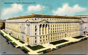 Postal de lino publicada vintage del Departamento de Justicia Washington DC 1956 B36 - Imagen 1 de 2