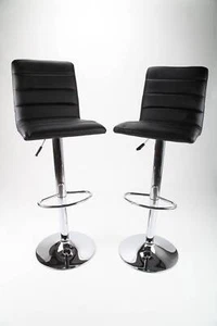 Barhocker Barstuhl Designstuhl Barsessel 2 Stück schwarz chrom point-home - Bild 1 von 2