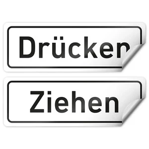 Tür Aufkleber Drücken Ziehen Set Sticker Hinweis - Bild 1 von 3