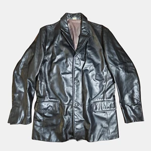 Banana Republic Herren Lederjacke Mantel L Single Vent gefüttert klassisch 90er - Bild 1 von 8