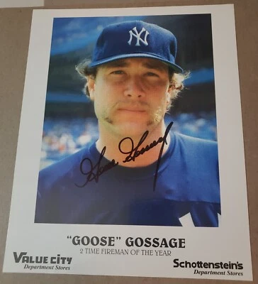 Rich "Goose" Gossage Signed 8 x 10" Promo Print New York Yankees HOF White Sox - Image 1 of 3