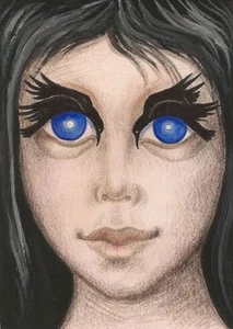 ACEO DRUCK GEMÄLDE GOTHIC KUNST RYTA RABE KRÄHE HALLOWEEN HEXE Salem Folk 🌘 - Bild 1 von 1