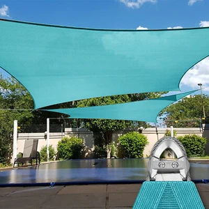 11FT Wire Rope Enhanced Sun Shade Cover Rectangle Sail For Patio Garden Balcony - Picture 1 of 42