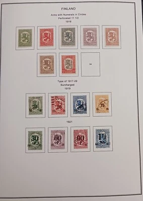 FINLANDIA - 1917 - 1929 - LOTE DE SELLOS EN PÁGINA ÁLBUM - USADOS Y MH Foto 1 de 3