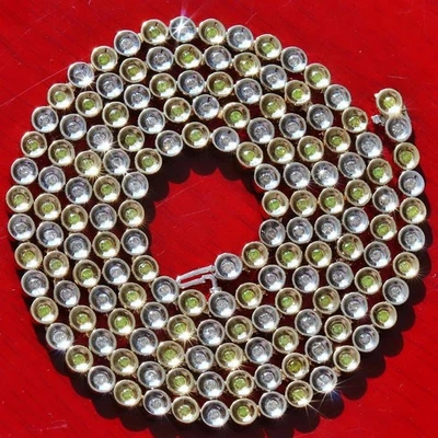 Collar oro 14k 585 2 tonos 5,50ct tratado diamante amarillo y blanco 31,5" 55,1g Foto 1 de 4