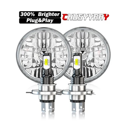 Faro LED redondo de 7"" para camioneta Dodge D100 D200 D300 haz sellado HI-LO con punto Foto 1 de 4