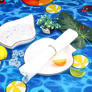2 Pieces Tablecloth Disposable Plastic Cover Pool Party Summer Hawaiian Beach - Picture 1 of 8
