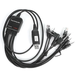 Compatible USB Programming Cable for Walkie Talkies and Car Radios 8 Connectors - Afbeelding 1 van 8