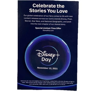 NEW Walt Disney World Disney Plus Day November 12, 2021 Commemorative Button - Picture 1 of 2